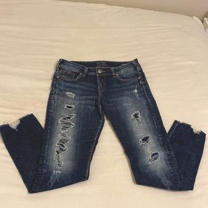 •Used• Silver Ripped Jeans Women’s 32
